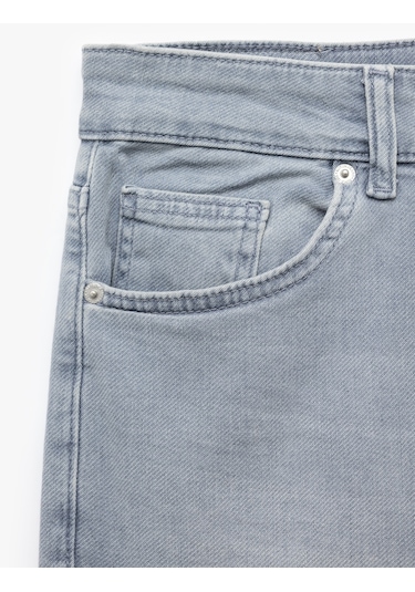 Koton Normal Bel Cepli Slim Fit Jean Pantolon - Brad Jean Gri 6wam40024ıd Gri