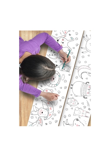Esatoys Bebek Ve Çocuk İçin 3,75 Metre Rulo Boyama Kağıdı-1