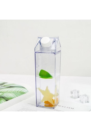 Finehome Süt Kutu Tasarımlı Su Kahve İçecek Şişesi