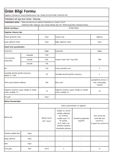 Samsung RT58K704RSL/TR E 588 L No-Frost Çift Kapılı Buzdolabı
