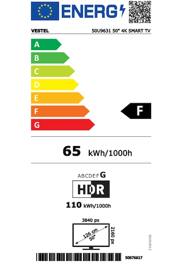 Vestel 50U9631 50'' 126  Ekran 4K Smart TV