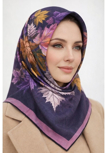 Mono Scarfs Soft Pamuk Eşarp-90 X 90 -06109 Mor
