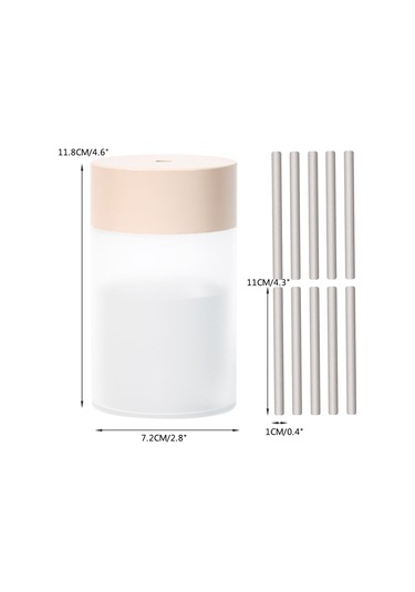 Fosenze Ev Ve Araç Kullanıma Uygun Usb Nemlendirici Aromaterapi Makinesi - Renkli Işık Ve Otomatik Kapanma Özelliği + 10 Pamuk Sapı Pembe