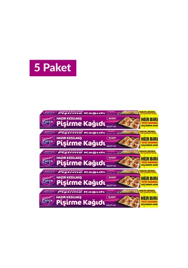 Hazır Kesilmiş Pişirme Kağıdı 10 Lu 42 X 37 Cm 5 Paket