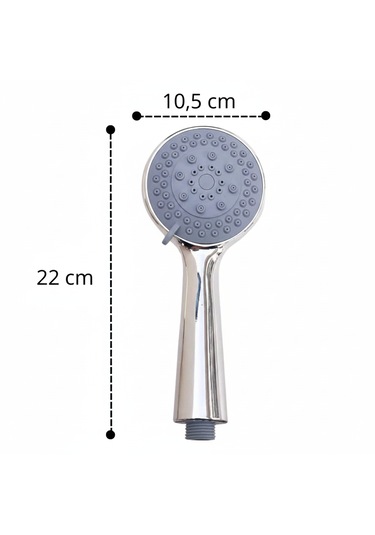 Duş Başlığı 5 Farklı Jet Yüksek Basınç Su Tasarrufu Kurulumu Kolay Sıla Renk Detayları Krom