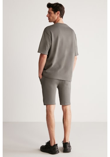 Colombia Erkek 2 Li Set Comfort Fit Polarsız Nakışlı Gri Eşofman Takımı