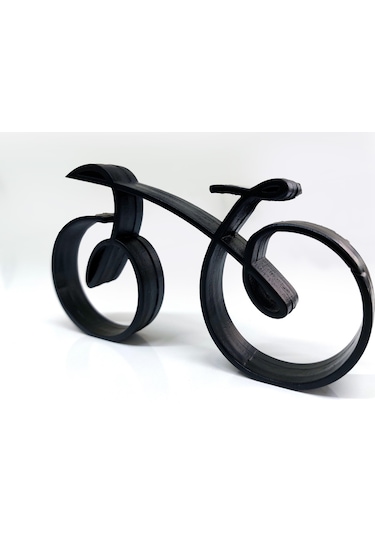 Cajuart Ahşap Dekoratif Minyatür Çizgisel Bisiklet Masa Raf Dekoru Süs Hediye