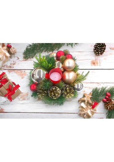 Yılbaşı Mumluk Masa Centerpiece