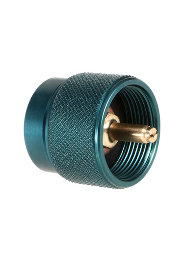 Symbee Lixada Kamp Çalışanı Gaz Depolama Adaptörü - 1l Tankı Lindal Valfli Kasserole'ye Dönüştürücü, Otomatik Kapanma Özelliği Gümüş