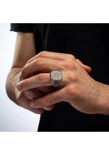 Hasır Örgü Tasarım 925 Ayar Gümüş Yüzük