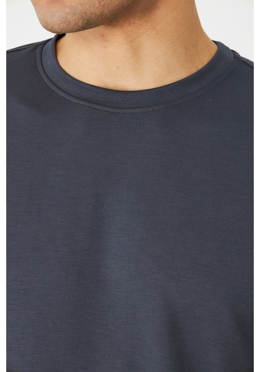 White Stone Antrasit Basic Bisiklet Yaka Erkek Sweatshirt Antrasit