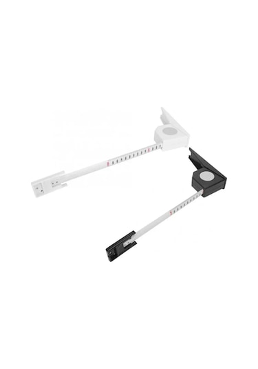 Siyah Ölçüm Cetveli 2 Metre Yükseklik Boy Ölçer Geri Çekilebilir Şerit Metre Cetvel Metal Ölçme Aracı Şerit Metre