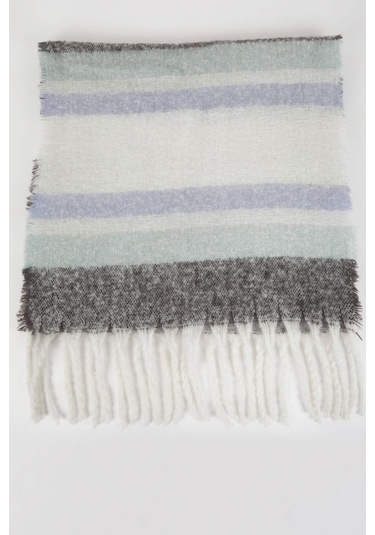 DeFacto Kadın Yumuşak Dokulu Renk Bloklu Atkı A6686AX24WNGR2