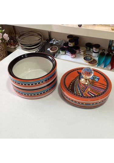 Dekoratif Renkli Küp 17 Cm