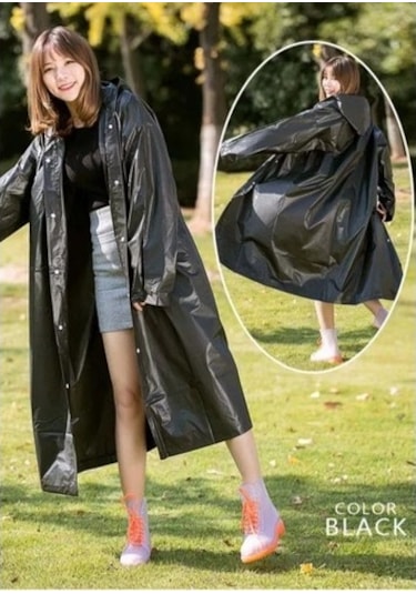 Marlux Eleven Market Raıncoat Eva Unisex Siyah Yağmurluk Siyah