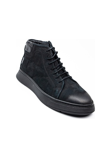 James Franco 6771 Siyah Nubuk Deri Erkek Bot Siyah