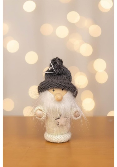 Yılbaşı Ağaç Süsü Gri Bereli Noel Figürü