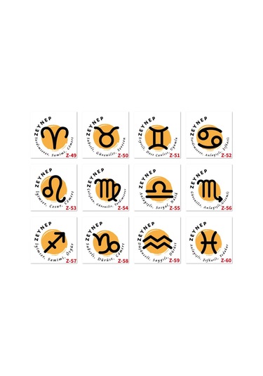 Kişiye Özel Burçlu Kahve Fincanı, Burçlara Özel Tasarımları Z2 Serisi Beyaz