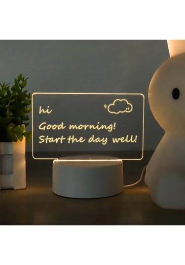 Yaratıcı Led Yazı Tahtası 7 Renkli Gece Lambası, Dokunmatik Ve Uzaktan Kumanda 1 Çok Renkli