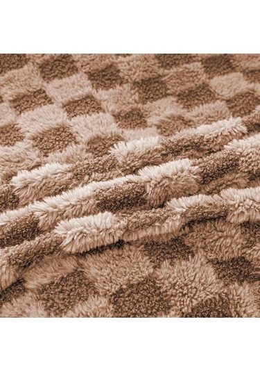 Evlen Home Çift Taraflı Kişilik Kürk Yorgan Uyku Seti Yumuşak Dolgulu Yatak Örtüsü 3 Parça Polo Kahverengi