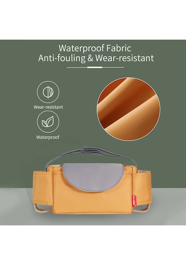 Geekyou Siyah Bebek Arabası Çantası, Su Geçirmez Nilon Materyal, Çok Bölmeli Sıralayıcı, Biberon Su İçin Torba, Bebek Arabası Askısı, Toz Ve Kir Direnci Siyah