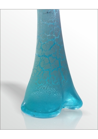 Uzun 80 Cm Çatlatma Buz Mavi Renk Su Geçirmez Canlı Çiçeklik Vazo