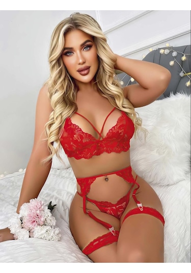 La Vıor Kadın Kırmızı Jartiyer Takımı Kırmızı