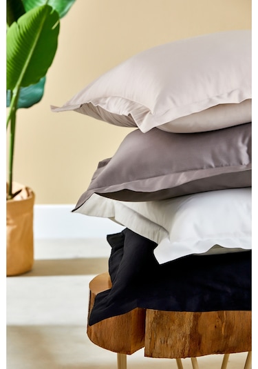 Linens Mix&Match Saten Volanlı Yastık Kılıfı Seti Siyah