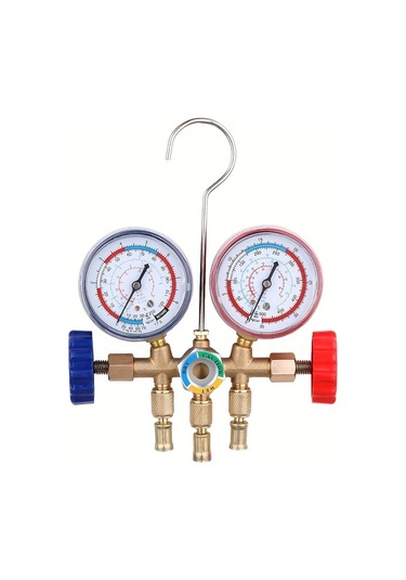 Dashanshop Ac Şarj Test Cihazı 3 Hortumlu Diagnostic Orifis Manometre R12 R22 R404a R134a Tool07