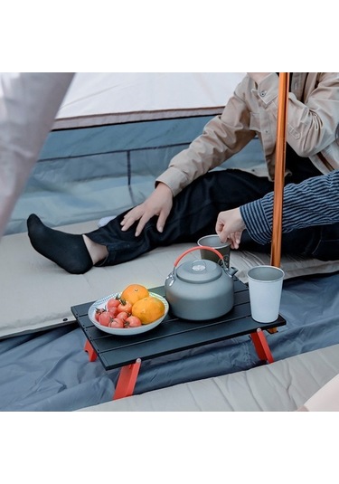 Dancemonkey Ultra Taşınabilir Mini Katlanır Masa, Kamp İçin Hafif Alüminyum Alaşımlı 001 Fp Ahşap