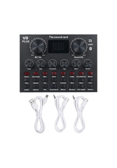 Hfambition V8plus Dışarıdaki Ses Kartı Seti: 16 Canlı Efekt, 3 Ses Değiştirme, Bt Akompaniman, İki Telefon İle Canlı Yayın, Bilgisayar Uyumlu