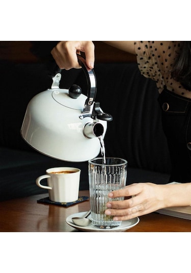 Valkyrie 3l Paslanmaz Çelik Düdüklü Kettle Su Isıtıcısı Çaydanlık Islıklı Demlik Beyaz