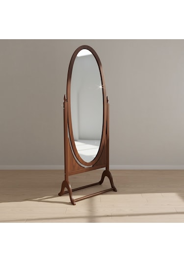 Rivoli Ayaklı Ahşap Oval Boy Aynası 58x165 Ceviz