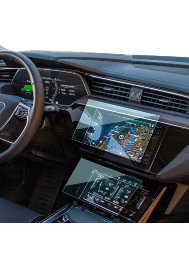 Audi E-tron 2019-2023 Uyumlu Navigasyon Ve İç Merkezi Kontrol 9h Nano Ekran Koruyucu 2'li Set