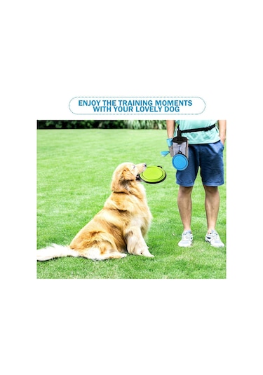 Köpek Eğitim Çantası Gezisi Yiyecek Aperatifleri Çöp Torbası Köpek Gezisi Eğitimi Bel Çantası Pet Eğitim Çantası, Özellikler: Bel Çantası + Katlanır Kase