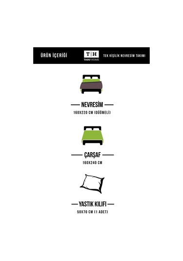 Tabu Home La Marble Mermer Desenli Tek Kişilik Nevresim Takımı Beyaz