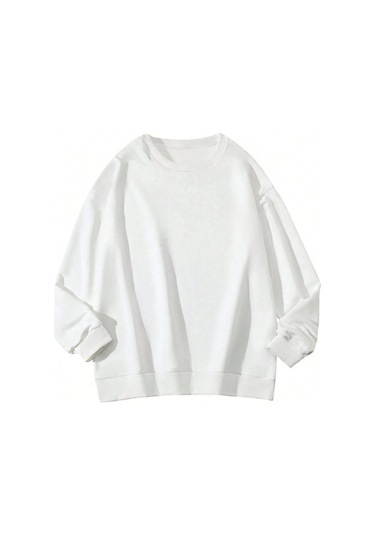 Exodus 14:14 Kışlık Kalın Sweatshirt - Beyaz Baskılı Oversize Kalın Kışlık Bisiklet Yaka Beyaz