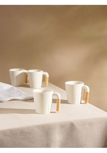 Sl Home Çay Ve Kahve Bardakları 4 Adet 250 Ml "trento" Hediye 221704759 Beyaz