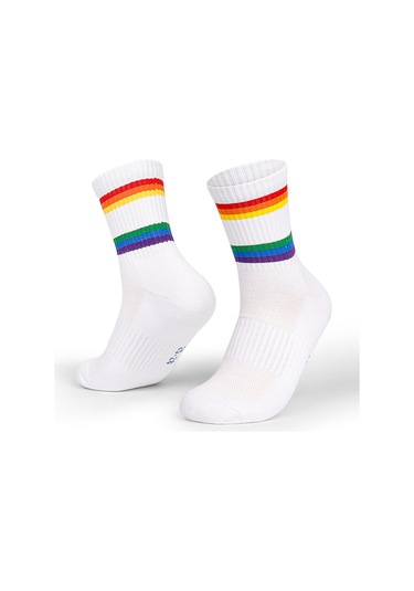 Folinda Erkek Tenis Çorapları Ağ Desenli - 25-28 Beden, Pamuklu, Nem Emici, Spandex İçerikli Beyaz