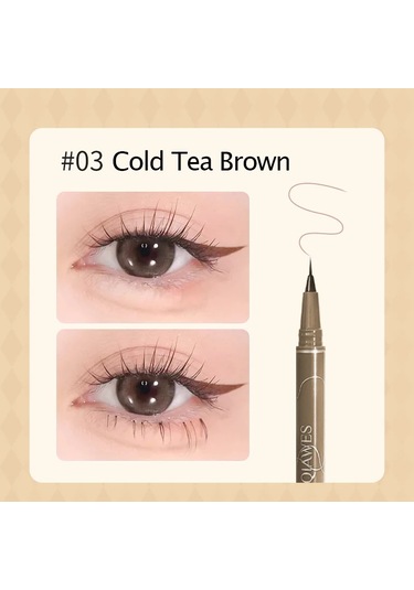 Su Geçirmez Likit Eyeliner Kaş Kolay Renk Tere Dayanıklı Kaş Kalemi 0.05 Mm 03-qıawse 002