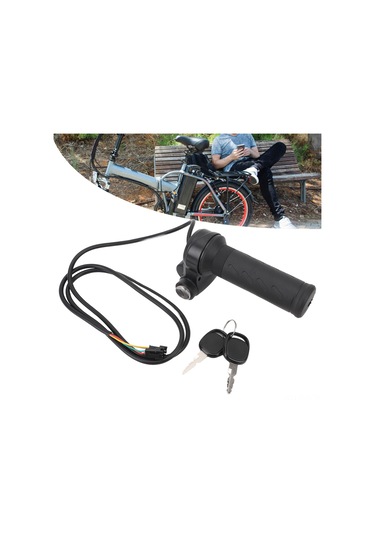 Xindoker Elektrikli Bisiklet Ve Scooter İçin Su Geçirmez Hız Kontrolü, Geri Vites Ve Anahtar Kilidi İle Kauçuk Tutamak Diğer
