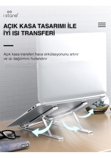 i-Stand Alüminyum Katlanabilir Taşınabilir  Ayarlı Laptop Standı
