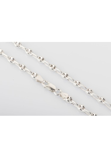 925 Ayar Gümüş Unisex Gemici Kahve Çekirdeği Model Zincir Kolye 4,5 Mm