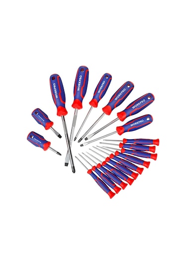 Workpro Wp200506 18 Parça Duvar Askı Aparatlı Profesyonel Cr-v Manyetik Tornavida Seti