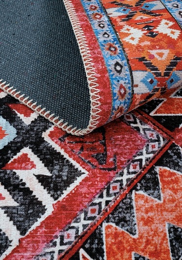 Cool Halı Beylerbeyi By 809 Kırmızı Vintage Halı Ev Oda Salon Halısı Yıkanabilir Eskitme Şönil Halı