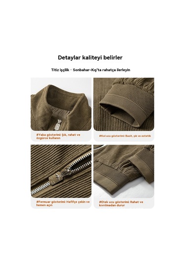 Yeni Kargo Bol Kadife Ceket Kahve