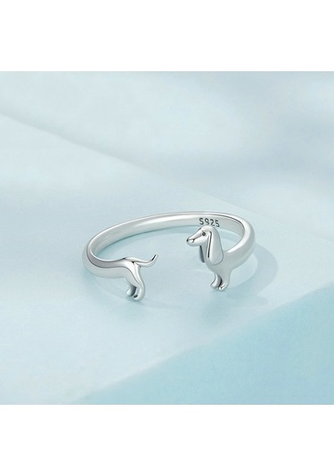 Fastbuy Scr894 Gümüş Dachshund Yıldızlı Bilezik, Renkli S925 Ayarlı Takı Çok Renkli