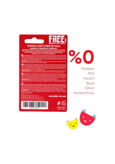 Babyton Doğal Çilekli Dudak Koruyucu 5 G