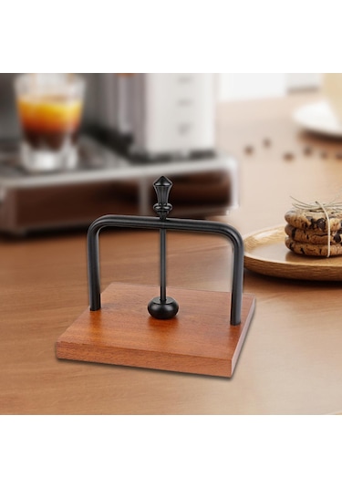 Homyl Tezgah Peçetelik Masa Üstü Mendillik Ahşap Taban Dekoru Siyah