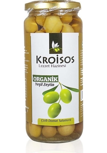 Kroisos Organik Çizik Yeşil Zeytin 300 G